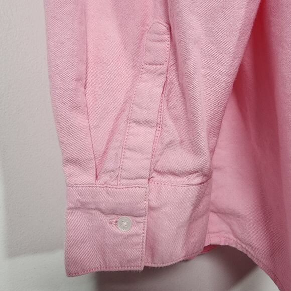 Old Navy Womens Oversized Button Boyfriend Shirt Large Pink Long Sleeve Relaxed - Picture 7 of 10